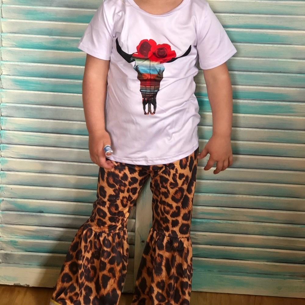 Cow skull serape leopard outfit